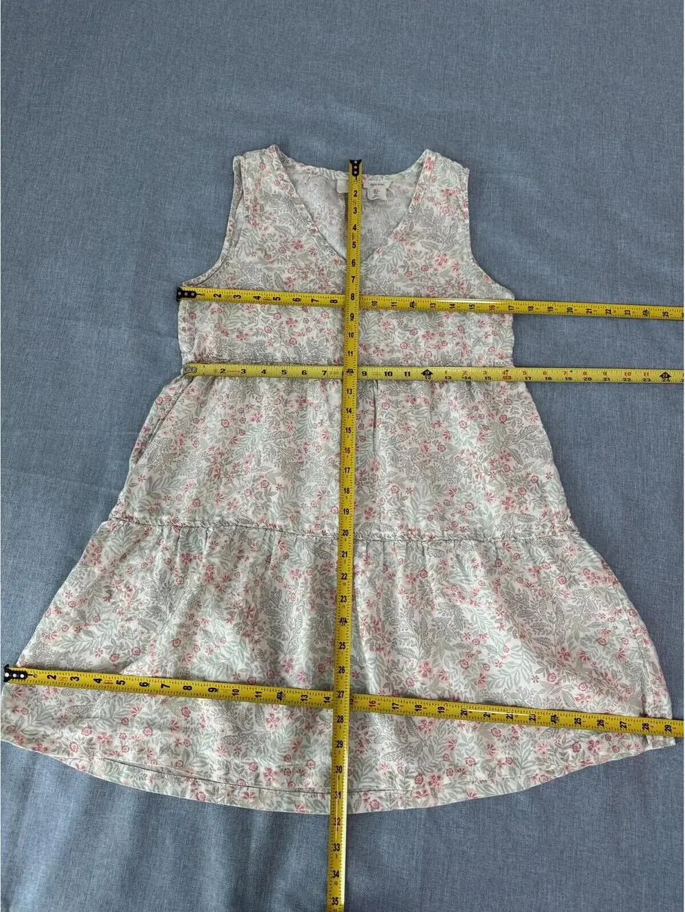 Joie 100% Linen Floral Tiered Mini Dress Women’s Size S Cottagecore